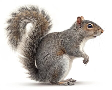 eastern gray squirrel isolated on white background