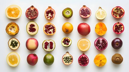 Colorful Fruit Halves Flatlay. (1)
