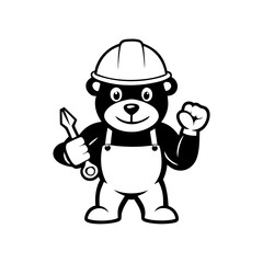bear in a construction helmet