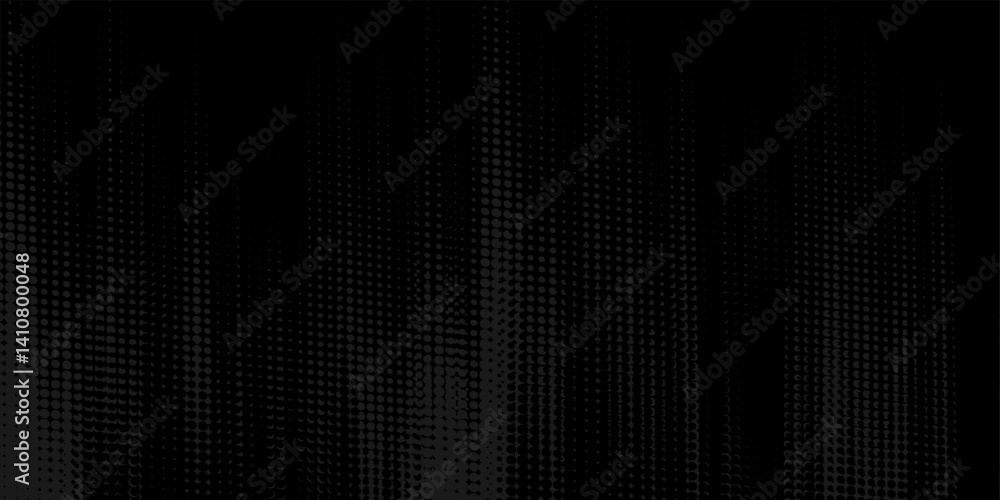 Poster gray halftone on black background. vector dotted sparkles or halftone shine pattern texture pop art 
