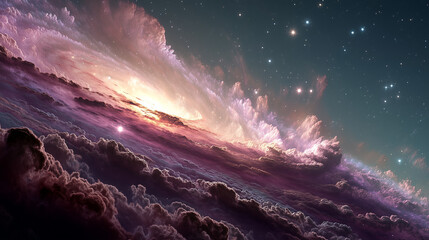 Illustration de fond d’écran d’une galaxie majestueuse et du cosmos profond