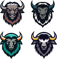 Fototapeta premium Musk Ox head mascot logo design vector