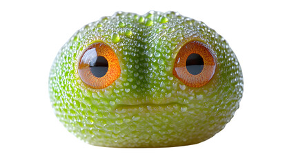 Cute Green Creature with Big Eyes Digital Art Illustration