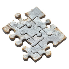 Fototapeta premium Jigsaw Puzzle isolated on transparent background.