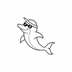 vector illustration of a dolphin
