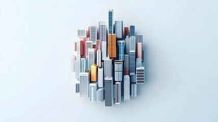 Obraz premium Colorful Abstract Cityscape Miniature