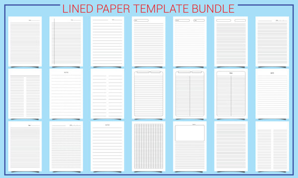 Lined paper template bundle