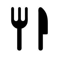 knife fork icon isolated on white background