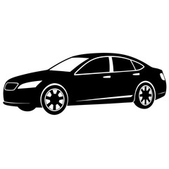 modern Car silhouette vector isolated on white background
