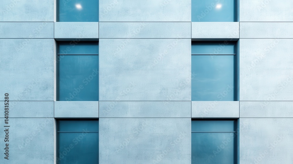 Aufkleber a visually appealing modern building facade featuring large windows and a textured surface, showcasi