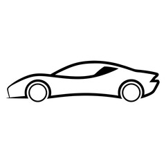 Sports car logo icon isolated on white background