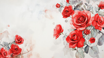 watercolor botanical flowers texture template background.Elegant wedding invitation card background . Minimal hand painted Design for wedding or Valentine's Day