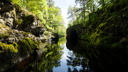 Fototapeta premium Tranquil Forest Creek with Reflections
