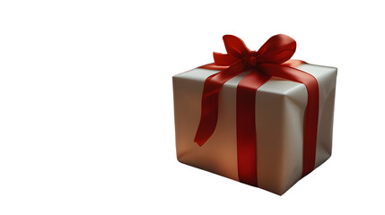 Obraz premium Elegant Gift Box with Red Ribbon Perfect for Celebrations and Special Occasions