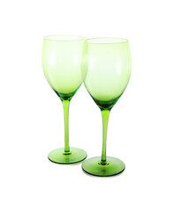 Two empty clean glasses isolated on white
