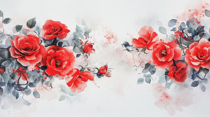 watercolor botanical flowers texture template background.Elegant wedding invitation card background . Minimal hand painted Design for wedding or Valentine's Day