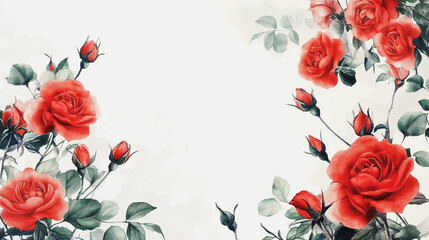 watercolor botanical flowers texture template background.Elegant wedding invitation card background . Minimal hand painted Design for wedding or Valentine's Day