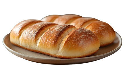 Golden Crusty Bread Loaves on Plate
