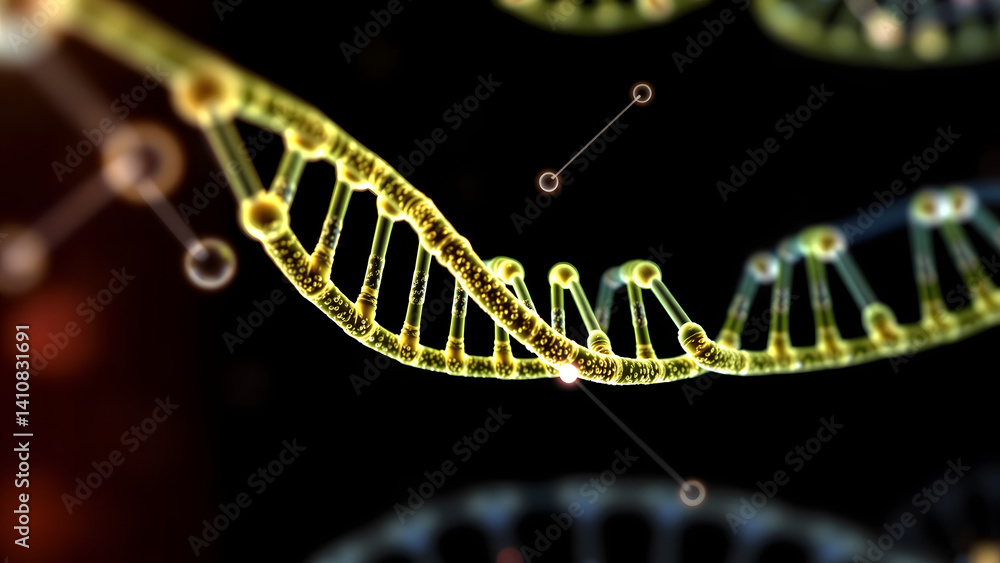 Aufkleber background technology dna sequencing visualization with gene editing connection points 8k