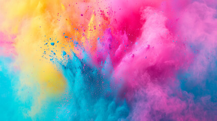 Fototapeta premium A Vibrant Explosion of Holi Colors in Mid-Air Celebrating the Joyful Festival of Colors (2)