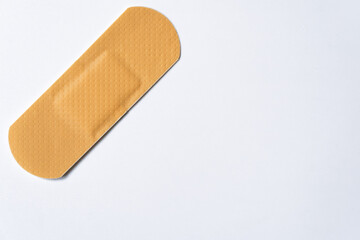 adhesive bandage on a white background, Medical patch isolated on white background.
