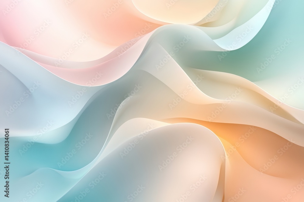Aufkleber abstract pastel waves create a serene and calming visual experience in soft colors