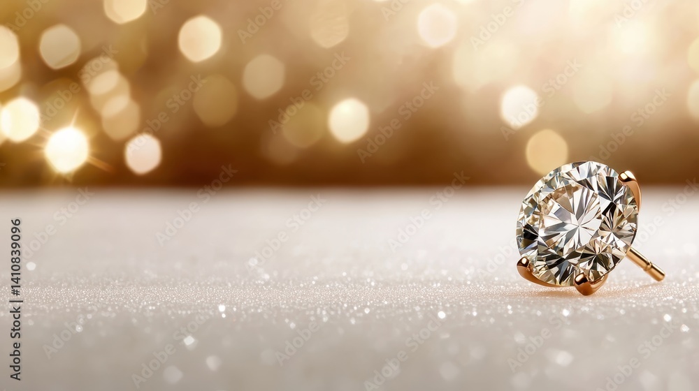 Aufkleber a solitary diamond ring nestled on a sparkling surface, capturing light in a magnificent way while t