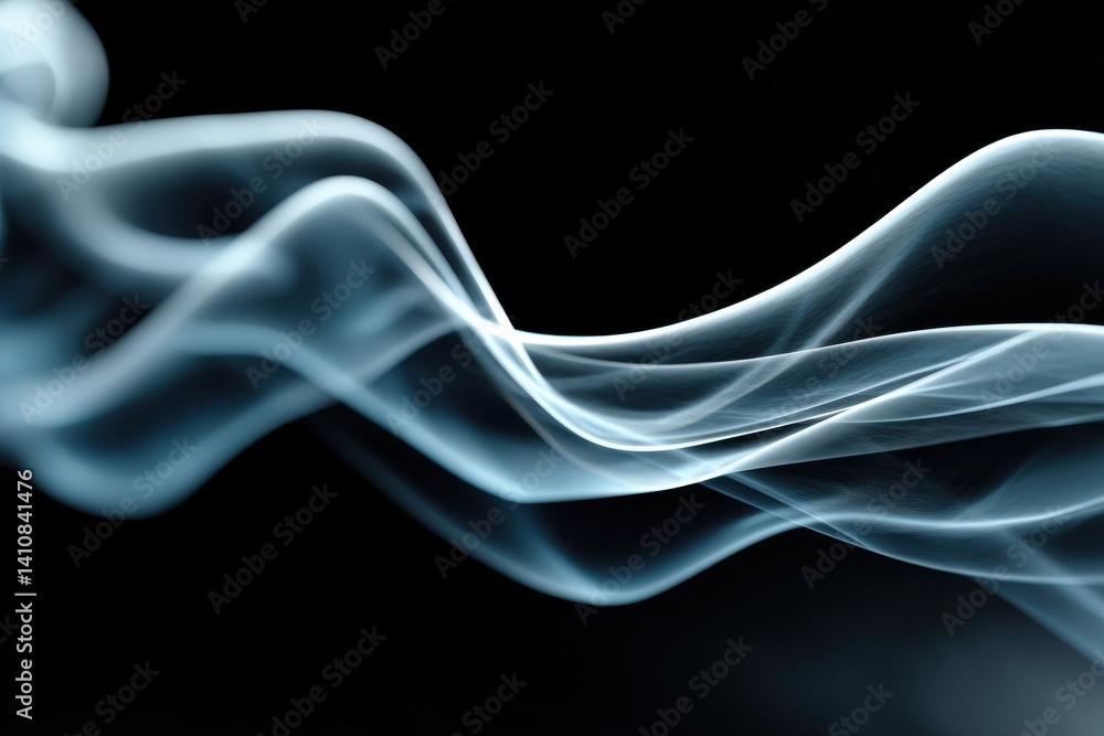 Poster abstract flowing smoke pattern against a black background, creating a mesmerizing and ethereal effec
