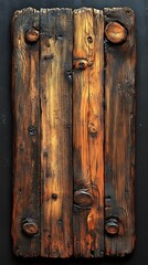 Distressed Wooden Planks with Prominent Grain and Knots