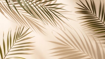 Obraz premium Palm leaf shadows on beige background
