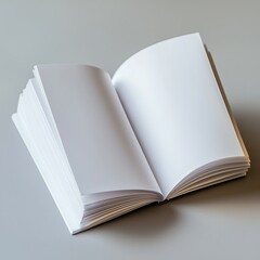 Open book showcasing blank pages ready for a project to be written or designed