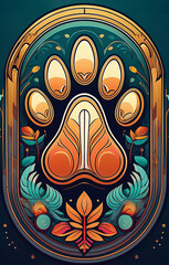Fototapeta premium Ilustración vertical vectorial de emblema conmemorativo de mascota 01