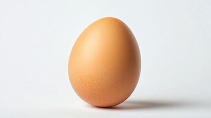 A fresh egg, isolated on a clean white background, emphasizing simplicity and natural beauty.