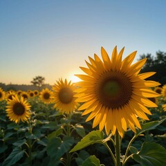 Obraz premium sunflower field in summer