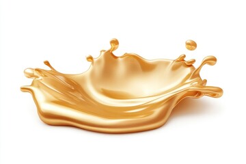 A golden oil splash, isolated on a white background, capturing the fluid motion and texture in high-resolution photography.