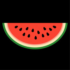 Juicy Watermelon Slice, Summer Fruit Illustration


