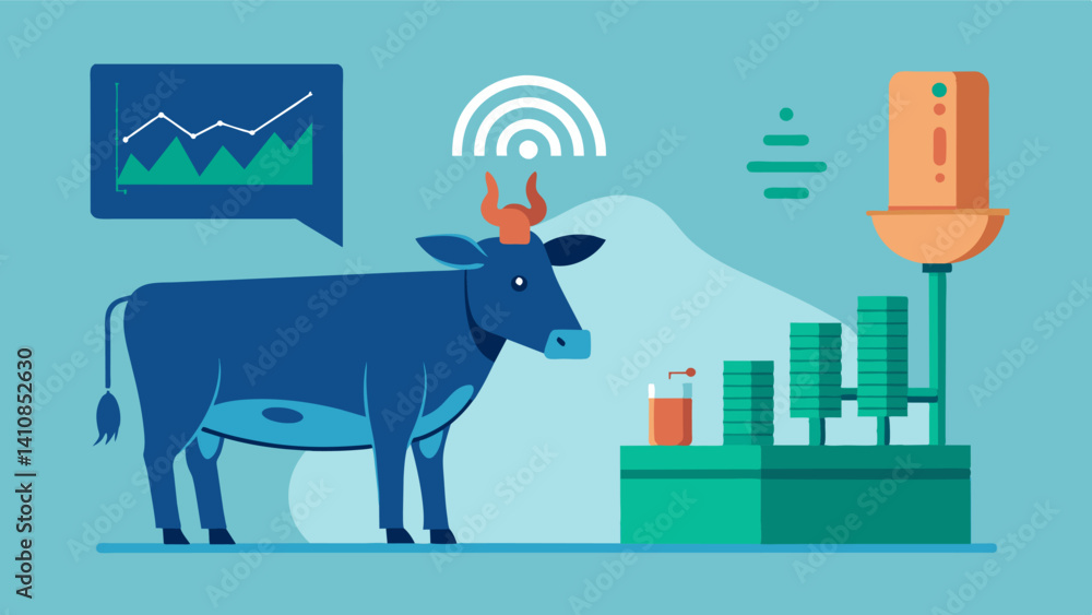 Poster equipped with artificial intelligence this feeder can analyze the eating patterns of cattle and adju