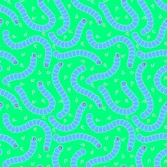 Fototapeta premium Kids seamless caterpillar cute pattern for fabrics and textiles and packaging and linens and wrapping paper