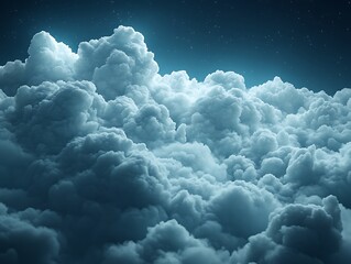 Naklejka premium Night Clouds, Starry Sky, Aerial View