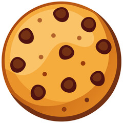 Fototapeta premium Simple cartoon cookie with large round chocolate chips 