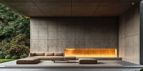 Modern Concrete Patio Lounge