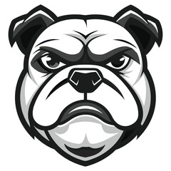 Bold Bulldog Head Vector Illustration