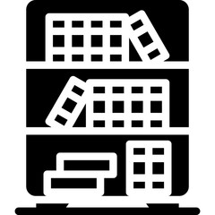 Bookshelf Glyph Icon
