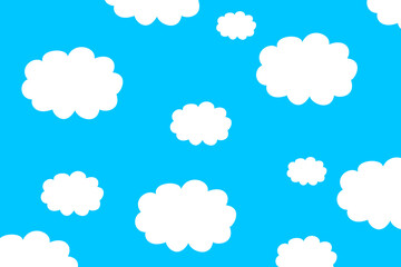 Bright blue sky filled with fluffy white clouds during a sunny day