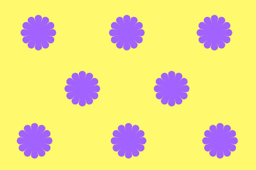 Bright yellow background with purple floral patterns creating a cheerful and vibrant design suitable for various occasions