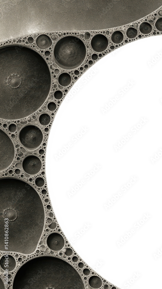Aufkleber Fractal miracle showcasing intricate circular patterns and textures in a minimalist design