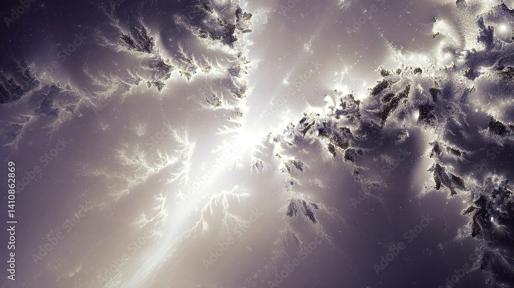 Poster fractal miracle displays stunning detail in cosmic patterns and ethereal light