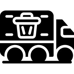 Garbage Truck Glyph Icon