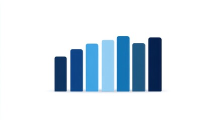 Fototapeta premium Bar Graph Illustration Modern Blue Gradient Bars for Data Visualization and Business Analytics