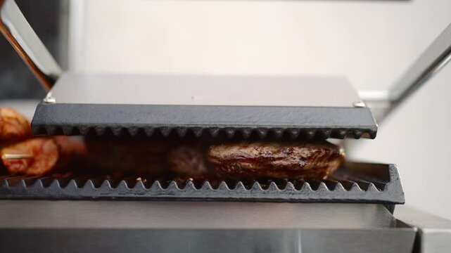 meat on an electric grill